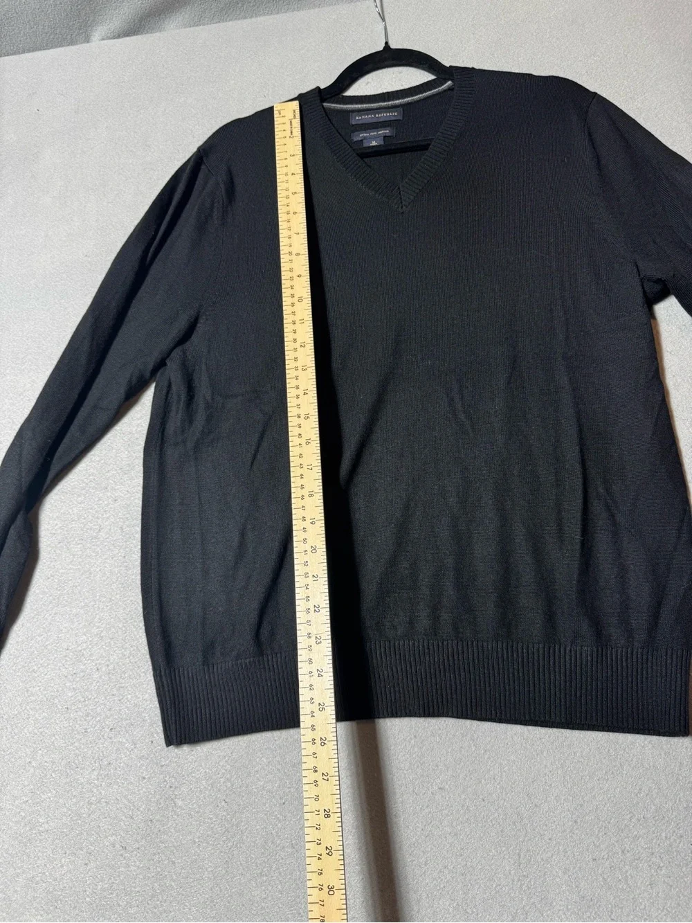 Banana Republic Men’s Extra Fine Wool Black V-Neck Sweater